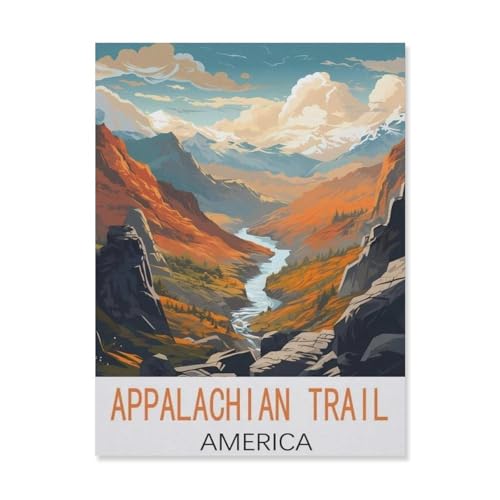 Holz Puzzle 1000 Stück，Appalachian Trail, Amerika，Lernspielzeug Für Erwachsene Geburtstagsgeschenk（75x50cm）-FL40 von YYHMKBYY
