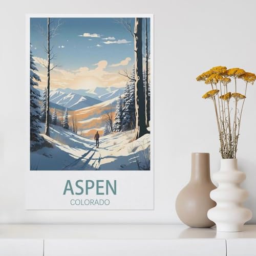 Holz Puzzle 1000 Stück，Aspen Colorado Ski，Puzzles Lernspielzeug Für Erwachsene Geburtstagsgeschenk（75x50cm）-Y41 von YYHMKBYY