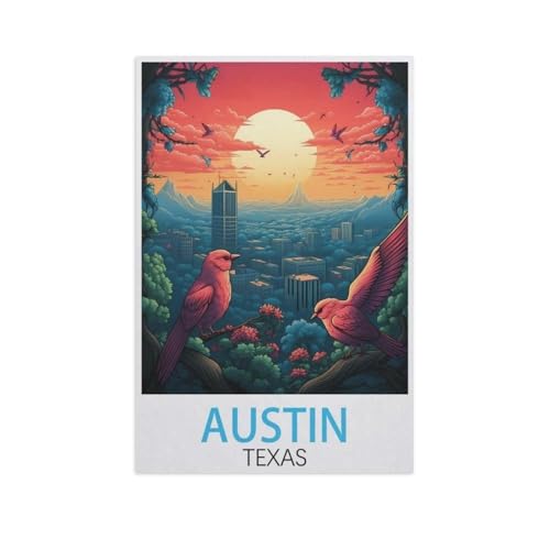 Holz Puzzle 1000 Stück，Austin Texas，Puzzles Lernspielzeug Für Erwachsene Geburtstagsgeschenk（75x50cm）-FQ62 von YYHMKBYY