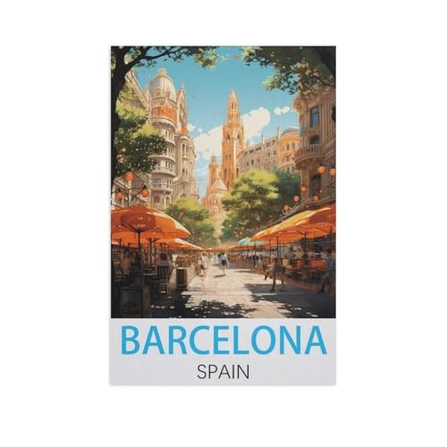 Holz Puzzle 1000 Stück，Barcelona Spanien，Erwachsene Kinder Spielzeug Dekompression Spiel（75x50cm）-FU20 von YYHMKBYY