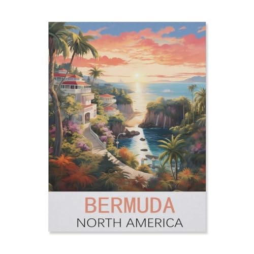 Holz Puzzle 1000 Stück，Bermuda, Nordamerika，Erwachsene Kinder Spielzeug Dekompression Spiel（75x50cm）-FL41 von YYHMKBYY