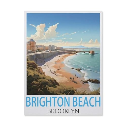Holz Puzzle 1000 Stück，Brighton Beach, Brooklyn，Erwachsene Kinder Spielzeug Dekompression Spiel（75x50cm）-FM87 von YYHMKBYY