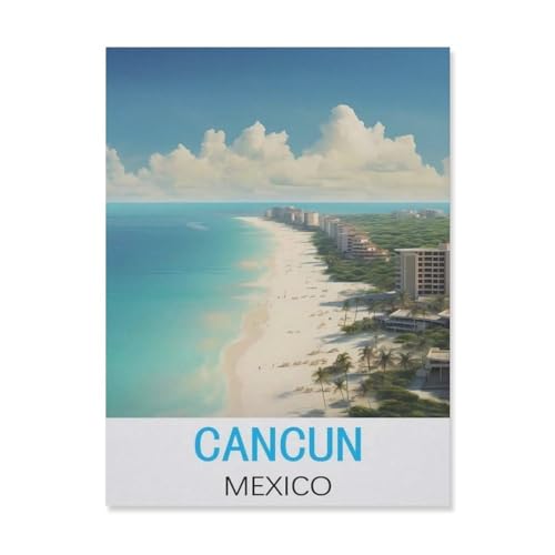 Holz Puzzle 1000 Stück，Cancun, Mexiko，Puzzles Lernspielzeug Für Erwachsene Geburtstagsgeschenk（75x50cm）-FK75 von YYHMKBYY