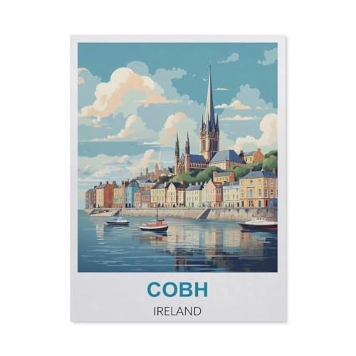 Holz Puzzle 1000 Stück，Cobh Irland Vintage Reiseplakate，Erwachsene Kinder Spielzeug Dekompression Spiel（75x50cm）-CC14 von YYHMKBYY