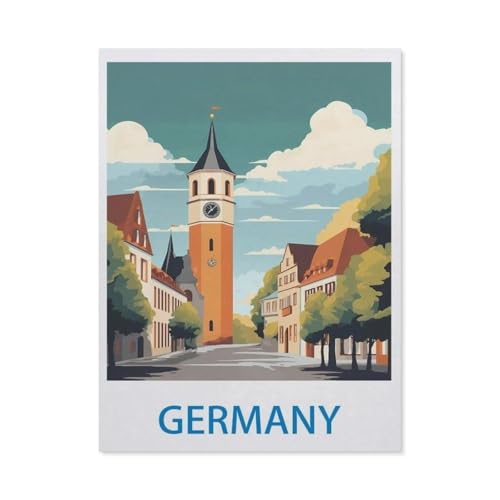 Holz Puzzle 1000 Stück，Deutschland – Vintage Reiseplakate，Erwachsene Kinder Spielzeug Dekompression Spiel（75x50cm）-CZ59 von YYHMKBYY