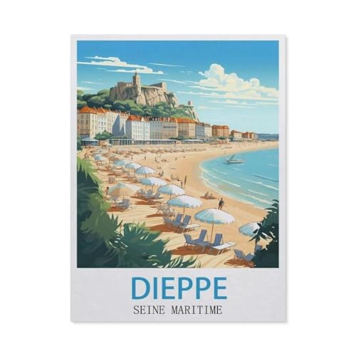Holz Puzzle 1000 Stück，Dieppe Seine Maritimes，Erwachsene Kinder Spielzeug Dekompression Spiel（75x50cm）-GO73 von YYHMKBYY