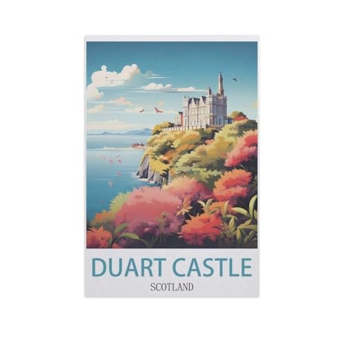 Holz Puzzle 1000 Stück，Duart Castle, Schottland，Lernspielzeug Für Erwachsene Geburtstagsgeschenk（75x50cm）-AN65 von YYHMKBYY