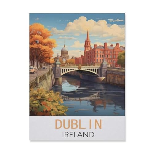 Holz Puzzle 1000 Stück，Dublin, Irland，Erwachsene Kinder Spielzeug Dekompression Spiel（75x50cm）-FM14 von YYHMKBYY
