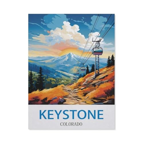 Holz Puzzle 1000 Stück，Keystone, Colorado – Vintage Reiseplakate，Erwachsene Kinder Spielzeug Dekompression Spiel（75x50cm）-CV21 von YYHMKBYY