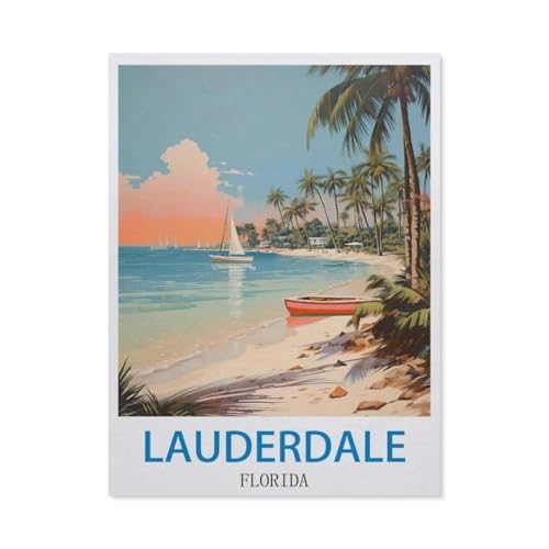 Holz Puzzle 1000 Stück，Lauderdale, Florida，Erwachsene Kinder Spielzeug Dekompression Spiel（75x50cm）-CO61 von YYHMKBYY