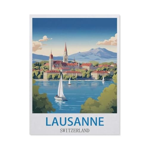 Holz Puzzle 1000 Stück，Lausanne, Schweiz，Puzzles Lernspielzeug Für Erwachsene Geburtstagsgeschenk（75x50cm）-CL73 von YYHMKBYY