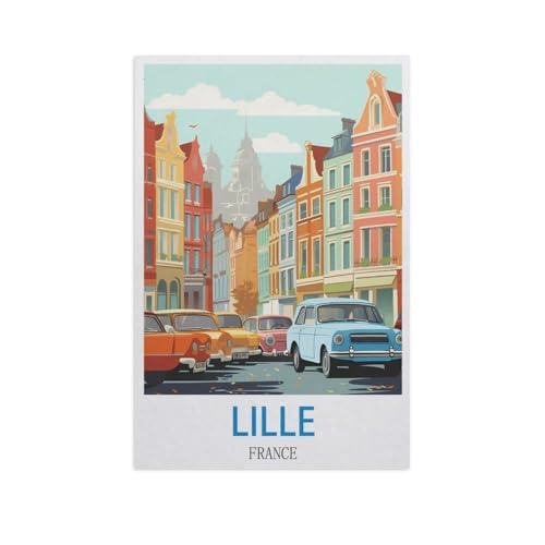 Holz Puzzle 1000 Stück，Lille, Frankreich，Lernspielzeug Für Erwachsene Geburtstagsgeschenk（75x50cm）-FZ33 von YYHMKBYY