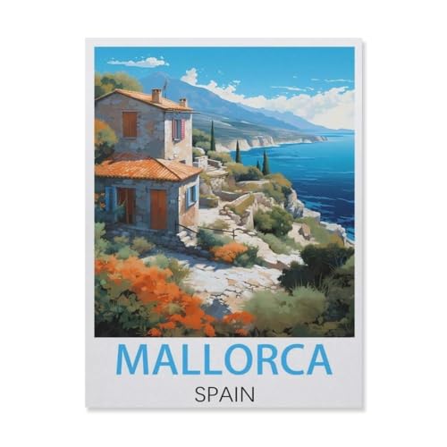 Holz Puzzle 1000 Stück，Mallorca, Spanien，Puzzles Lernspielzeug Für Erwachsene Geburtstagsgeschenk（75x50cm）-DO32 von YYHMKBYY