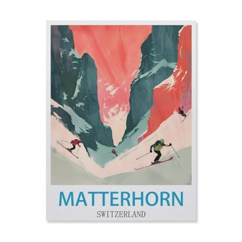Holz Puzzle 1000 Stück，Matterhorn der Schweiz，Erwachsene Kinder Spielzeug Dekompression Spiel（75x50cm）-FD35 von YYHMKBYY