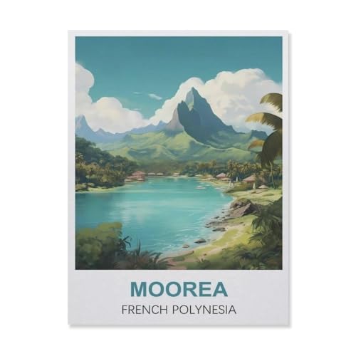 Holz Puzzle 1000 Stück，Moorea Französisch Polynesien，Lernspielzeug Für Erwachsene Geburtstagsgeschenk（75x50cm）-ER69 von YYHMKBYY