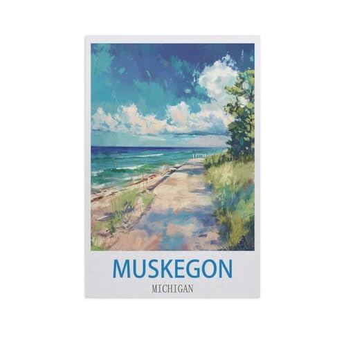 Holz Puzzle 1000 Stück，Muskegon, Michigan，Erwachsene Kinder Spielzeug Dekompression Spiel（75x50cm）-GC26 von YYHMKBYY