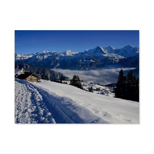 Holz Puzzle 1000 Stück，Niederhorn, Beatenberg, Schweiz，Erwachsene Kinder Spielzeug Dekompression Spiel（75x50cm）-AP12 von YYHMKBYY