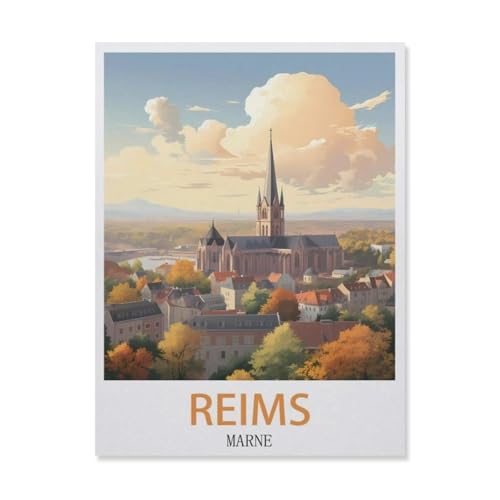 Holz Puzzle 1000 Stück，Reims Marne，Erwachsene Kinder Spielzeug Dekompression Spiel（75x50cm）-GL81 von YYHMKBYY