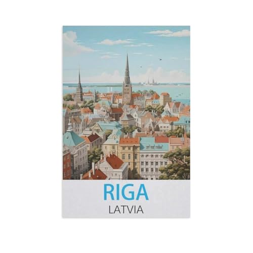 Holz Puzzle 1000 Stück，Riga Lettland，Erwachsene Kinder Spielzeug Dekompression Spiel（75x50cm）-FP82 von YYHMKBYY