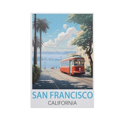 Holz Puzzle 1000 Stück，San Francisco Kalifornien，Erwachsene Kinder Spielzeug Dekompression Spiel（75x50cm）-FT47 von YYHMKBYY