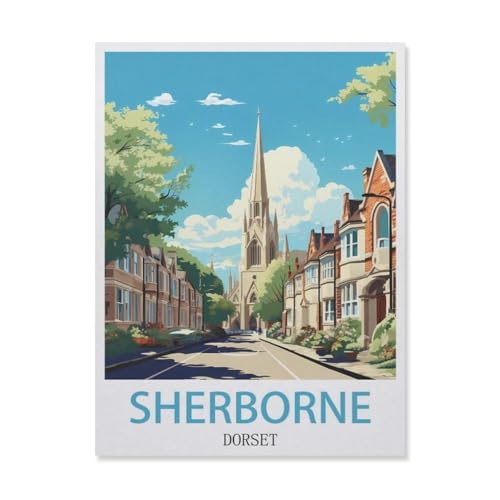 Holz Puzzle 1000 Stück，Sherborne Dorset，Erwachsene Kinder Spielzeug Dekompression Spiel（75x50cm）-FI46 von YYHMKBYY