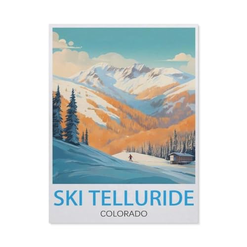 Holz Puzzle 1000 Stück，Ski-Telluride Colorado，Puzzles Lernspielzeug Für Erwachsene Geburtstagsgeschenk（75x50cm）-BD100 von YYHMKBYY