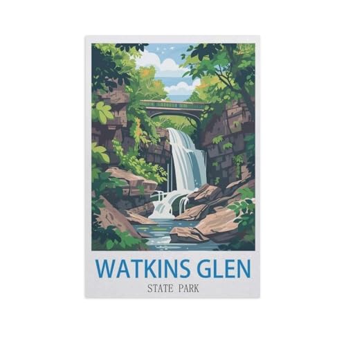 Holz Puzzle 1000 Stück，Watkins Glen, New York State Park，Puzzles Lernspielzeug Für Erwachsene Geburtstagsgeschenk（75x50cm）-GD9 von YYHMKBYY
