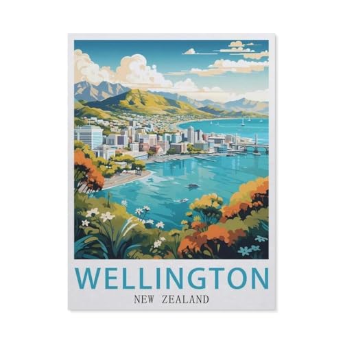 Holz Puzzle 1000 Stück，Wellington Neuseeland，Erwachsene Kinder Spielzeug Dekompression Spiel（75x50cm）-EY94 von YYHMKBYY