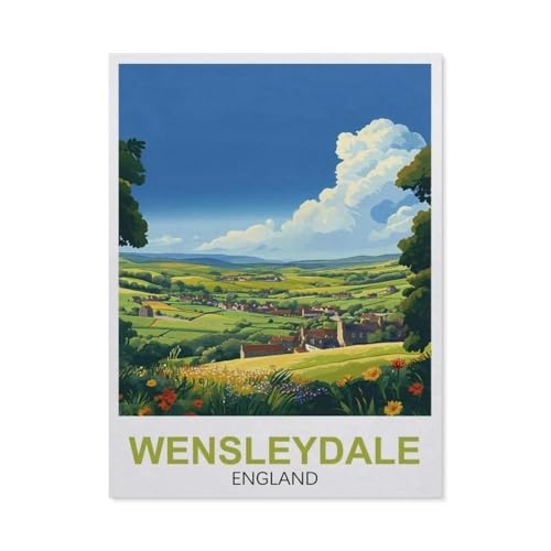 Holz Puzzle 1000 Stück，Wensleydale England，Erwachsene Kinder Spielzeug Dekompression Spiel（75x50cm）-EZ67 von YYHMKBYY