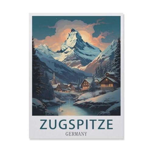 Holz Puzzle 1000 Stück，Zugspitze, Deutschland，Erwachsene Kinder Spielzeug Dekompression Spiel（75x50cm）-DQ47 von YYHMKBYY