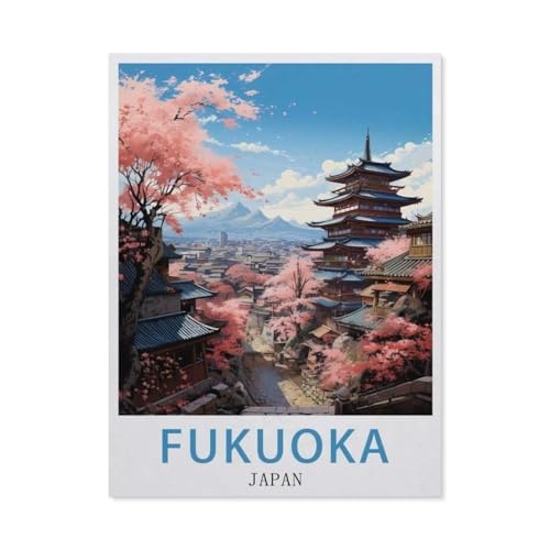 Holz Puzzle Puzzle 1000 Stück，Fukuoka Japan，Puzzles Lernspielzeug Für Erwachsene Geburtstagsgeschenk Home Decoration（75x50cm）-BA47 von YYHMKBYY