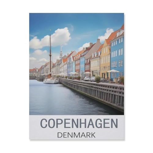 Holz Puzzle Puzzle 1000 Stück，Kopenhagen, Dänemark，Puzzles Lernspielzeug Für Erwachsene Geburtstagsgeschenk Home Decoration（75x50cm）-FM36 von YYHMKBYY