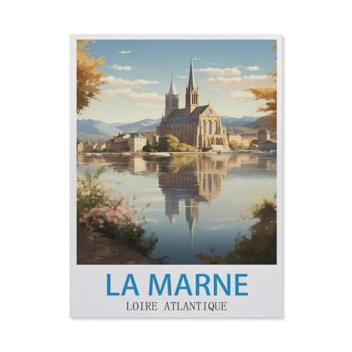 Holz Puzzle Puzzle 1000 Stück，La Marne Loire Atlantique Vintage-Reiseposter，Puzzles Lernspielzeug Für Erwachsene Geburtstagsgeschenk Home Decoration（75x50cm）-BU27 von YYHMKBYY