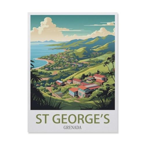 Holz Puzzle Puzzle 1000 Stück，St George's, Grenada, Berg，Puzzles Lernspielzeug Für Erwachsene Geburtstagsgeschenk Home Decoration（75x50cm）-DU34 von YYHMKBYY