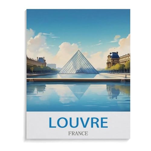 Holz Puzzle Puzzle 1000 Stück，Vintages Reiseplakat des Louvre Frankreich，Puzzles Lernspielzeug Für Erwachsene Geburtstagsgeschenk Home Decoration（75x50cm）-A28 von YYHMKBYY