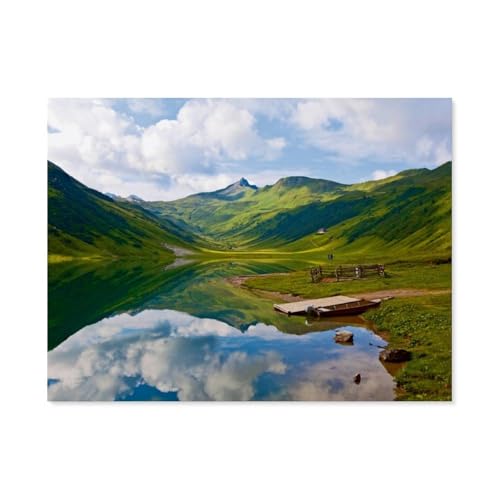 Holz Puzzle Puzzle 1000 Teile，Am Tappenkarsee in Kleinarl，Erwachsene Klassische Pädagogisches Spielzeug Kinder Lernspiel Herausforderndes Puzzles（75x50cm）-AZ68 von YYHMKBYY