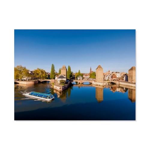 Holz Puzzle Puzzle 1000 Teile，Die Ponts Couverts, Teil der ehemaligen Festung in Straßburg，Erwachsene Klassische Pädagogisches Spielzeug Kinder Lernspiel Herausforderndes Puzzles（75x50cm）-AU64 von YYHMKBYY