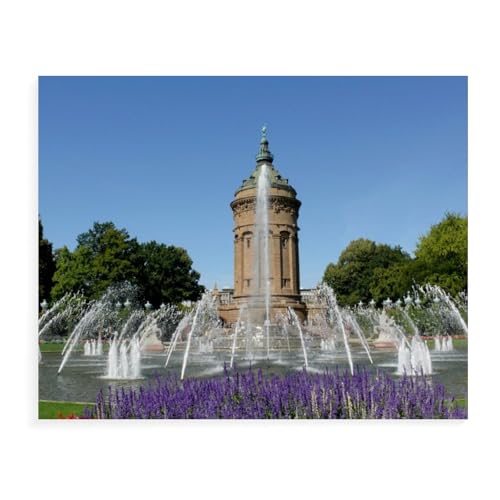 Holz Puzzle Puzzle 1000 Teile，Wasserturm, Mannheim/Deutschland，Erwachsene Klassische Pädagogisches Spielzeug Kinder Lernspiel Herausforderndes Puzzles（75x50cm）-AW53 von YYHMKBYY