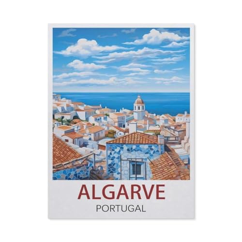 Holzpuzzle Puzzle 1000 Stück，Algarve Portugal，Lernspielzeug Für Erwachsene Geburtstagsgeschenk Dekoration（75x50cm）-EW31 von YYHMKBYY