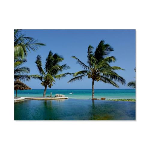 Holzpuzzle Puzzle 1000 Stück，Auszeit am Indischen Ozean/Kenia，Lernspielzeug Für Erwachsene Geburtstagsgeschenk Dekoration（75x50cm）-AR60 von YYHMKBYY