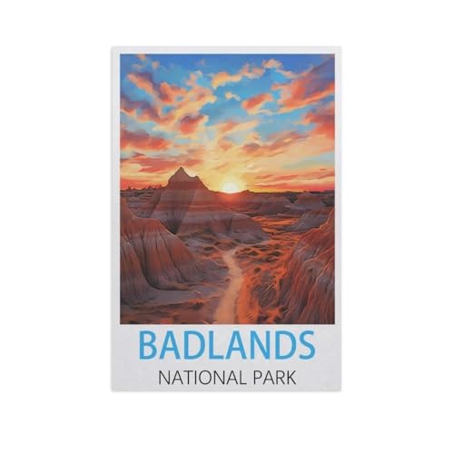 Holzpuzzle Puzzle 1000 Stück，Badlands Nationalpark，Lernspielzeug Für Erwachsene Geburtstagsgeschenk Dekoration（75x50cm）-FS30 von YYHMKBYY