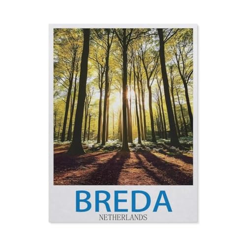 Holzpuzzle Puzzle 1000 Stück，Breda Niederlande，Lernspielzeug Für Erwachsene Geburtstagsgeschenk Dekoration（75x50cm）-FC91 von YYHMKBYY