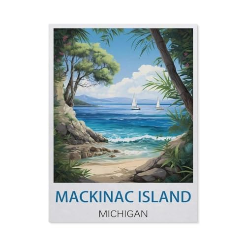 Holzpuzzle Puzzle 1000 Stück，Mackinac Island Michigan，Lernspielzeug Für Erwachsene Geburtstagsgeschenk Dekoration（75x50cm）-EX77 von YYHMKBYY
