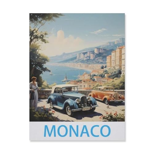 Holzpuzzle Puzzle 1000 Stück，Monaco，Lernspielzeug Für Erwachsene Geburtstagsgeschenk Dekoration（75x50cm）-FN16 von YYHMKBYY
