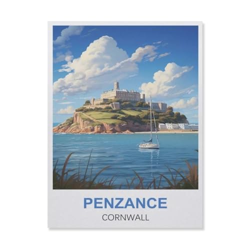Holzpuzzle Puzzle 1000 Stück，Penzance Cornwall，Lernspielzeug Für Erwachsene Geburtstagsgeschenk Dekoration（75x50cm）-ER99 von YYHMKBYY