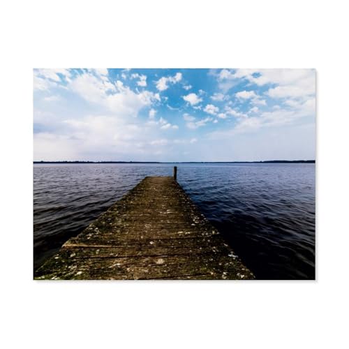 Holzsteg ins Zwischenahner Meer，Puzzles 1000 Teile für Erwachsene, Klassische Puzzle Jungen Mädchen Puzzle für Kinder Teenager Lernspiel Spielzeug（38x26cm）-AT29 von YYHMKBYY