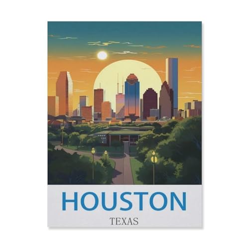 Houston, Texas，Puzzles 1000 Teile für Erwachsene, Klassische Puzzle Jungen Mädchen Puzzle für Kinder Teenager Lernspiel Spielzeug（50x70cm）-EH74 von YYHMKBYY