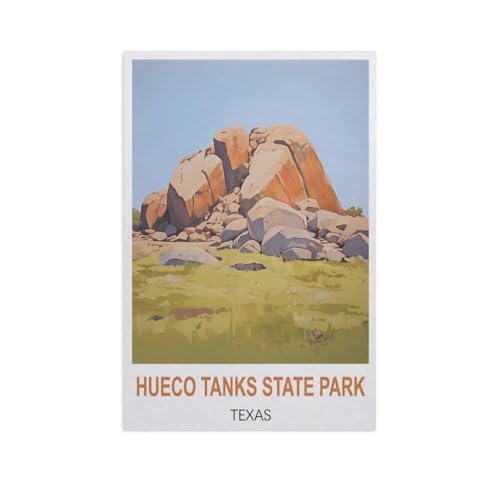 Hueco Tanks State Park, Texas，3D Puzzle 1000 Stück, Holz Montiert DIY Puzzle Montage Spielzeug Für Kinder, Holz Puzzle Holz Geschenk（75x50cm）-GG54 von YYHMKBYY