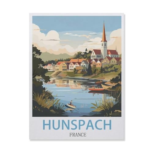 Hunspach Frankreich，1000 Stück Erwachsene Holz Landschaft Puzzles Für Kinder Lernspielzeug Geschenke（75x50cm）-ET81 von YYHMKBYY