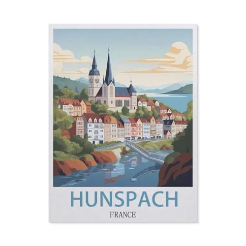 Hunspach Frankreich-Puzzle, 1000 Teile für Erwachsene, klassisches Puzzle, Kinderpuzzle, herausfordernde und schwierige Puzzles für Erwachsene und Jugendliche (50 x 70 cm) -EO31 von YYHMKBYY